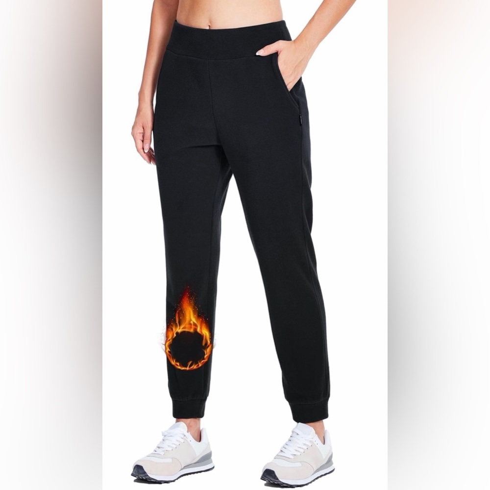 Willit Woman’s Black Polar Winter Fleece Joggers/Sweatpants w/Pockets   XXL  NWT